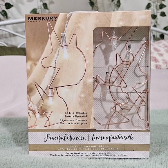 Merkury Innovations Fanciful Unicorn Metallic Rose Gold Light Strand - Picture 4 of 4